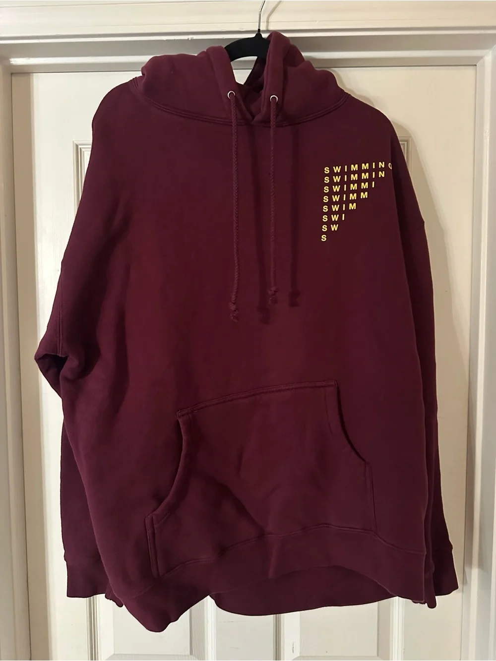 Maroon 'Swimming' Graphic Hoodie Sweatshirt - Men